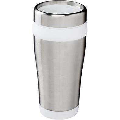 Elwood Isolierbecher, 470 ml, silber/weiß