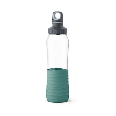 EMSA Glas Trinkflasche Drink2Go, 700 ml, grün