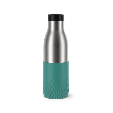 EMSA Trinkflasche Bludrop Sleeve, 500 ml, silber/grün