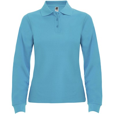 Estrella Langarm Poloshirt für Damen, türkis, S