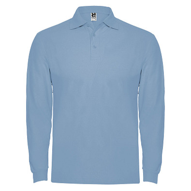 Estrella Langarm Poloshirt für Herren, himmelblau, M