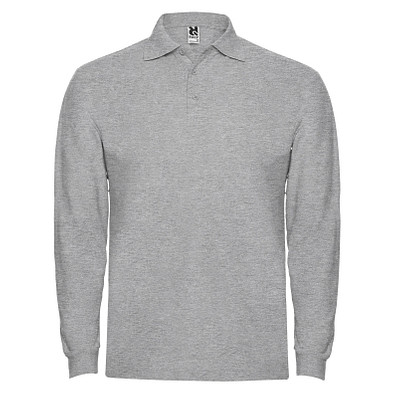 Estrella Langarm Poloshirt für Herren, Marl Grey, S