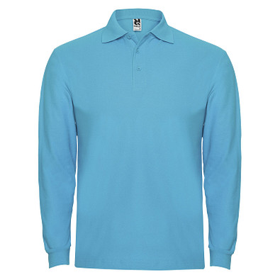 Estrella Langarm Poloshirt für Herren, türkis, S