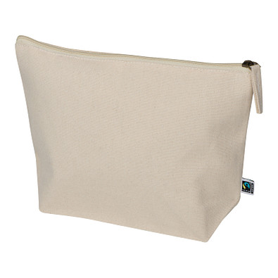 Fairtrade Kulturtasche aus Baumwolle , beige