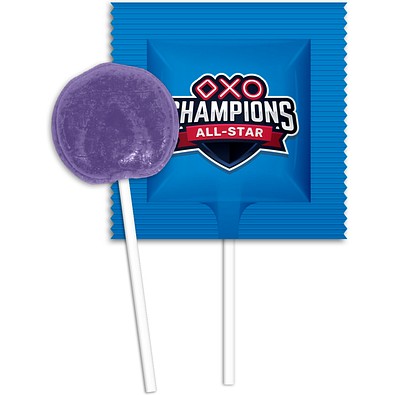 Flachlolly, 10 g, Brombeere, Folie weiß, inkl. Druck