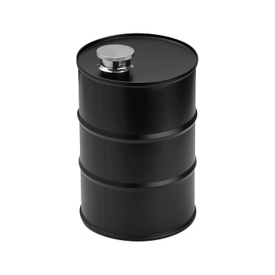 Flachmann Fass aus Edelstahl, 600 ml, schwarz
