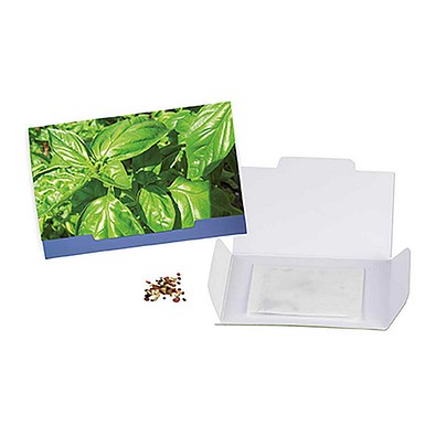 Flower-Card mit Samen, Basilikum, 1-seit. Druck