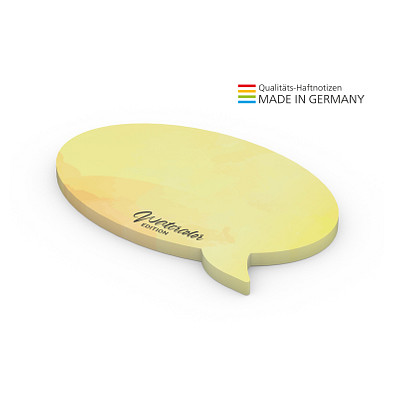 Geiger-Notes Haftnotiz Form aus 100 x 72, 50 Blatt, inkl. Druck, Sprechblase