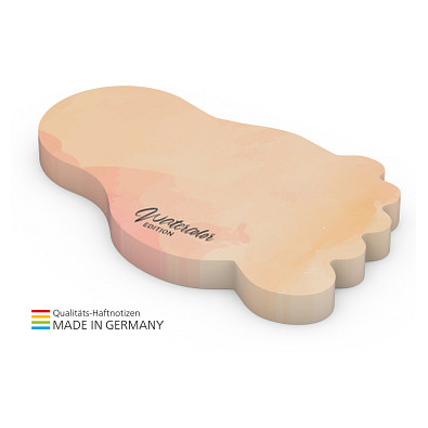 Geiger-Notes Haftnotiz Form aus 125 x 72 mm, 100 Blatt, inkl. Druck, Fuß