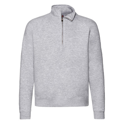 FRUIT OF THE LOOM® Unisex Sweatshirt Zip-Neck, grau, M