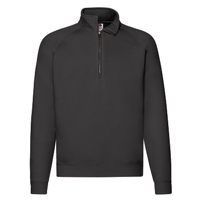 FRUIT OF THE LOOM® Unisex Sweatshirt Zip-Neck, schwarz, XXL