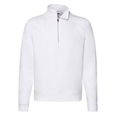 FRUIT OF THE LOOM® Unisex Sweatshirt Zip-Neck, weiß, L