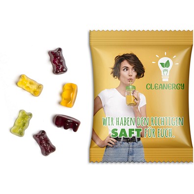 Fruchtsaftbärchen im Werbetütchen, 15 g, Folie transparent, inkl. Druck