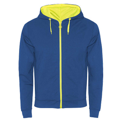 Fuji Kaputzensweatjacke Unisex, royalblau / Fluor Yellow, M