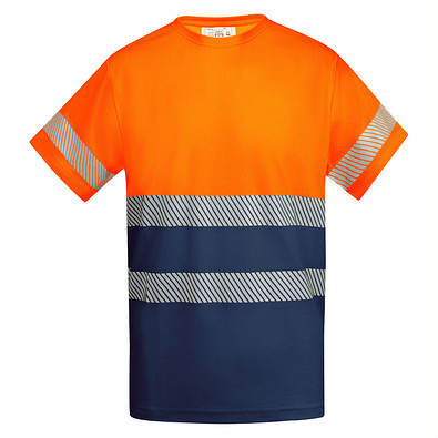 Funktionsshirt Tauri mit kurzen Ärmeln, XXL, navy/fluor orange