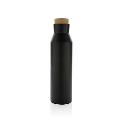 Gaia Vakuumflasche aus RCS recyceltem Stainless-Steel, schwarz