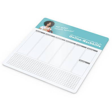 Geiger-notes Haftnotiz-Mousepad Wochenplaner, inkl. Digitaldruck