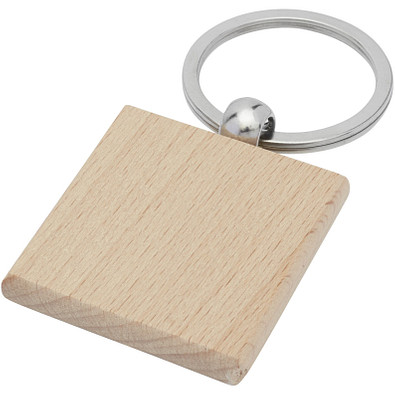 Gioia quadratischer Schlüsselanhänger aus Buchenholz, holz