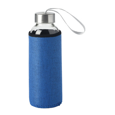 Glas-Trinkflasche TAKE JUTY, blau