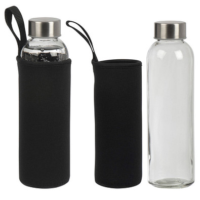 Trinkflasche Klagenfurt mit Sleeve, 500 ml, schwarz