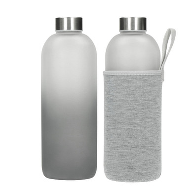 Glasflasche mit Hülle Iced 1,0 l, transparent