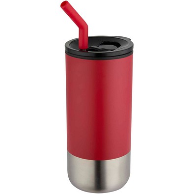 Grayson 480 ml RCS recycelter Isolierbecher mit Trinkhalm, rot