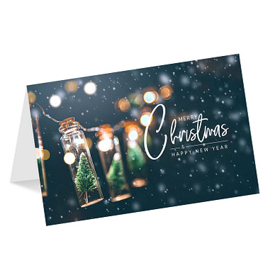 Grußkarte Weihnachten, Motiv Weihnachtsgirlande, Danke an Mitarbeiter