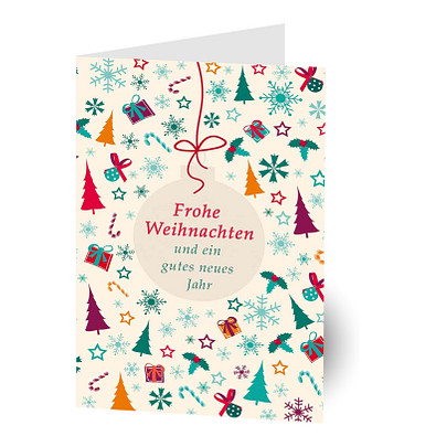 Grußkarte Weihnachten, Motiv Weihnachtsornament, Danke an Partner