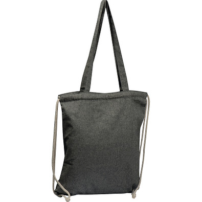 Gym-Cottonbag aus recycelter Baumwolle, schwarz