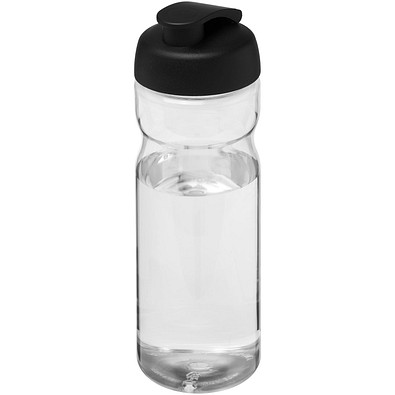 H2O Active® Base 650 ml Sportflasche mit Klappdeckel, transparent/schwarz