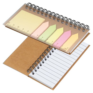 Haftnotiz Set mit Spiralblock , beige