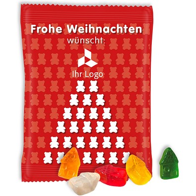 HARIBO Fruchtgummi 10g, Haus, rotes Weihnachtsmotiv