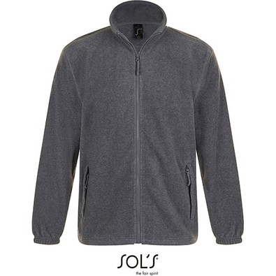 Herren Fleecejacke North, XL, Grey Melange