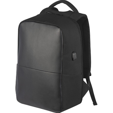 Hochwertiger Rucksack mit USB-Anschluss, schwarz