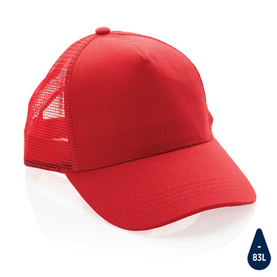 Impact AWARE™ 190gr Brushed Cotton 5 Panel Trucker-Cap, rot