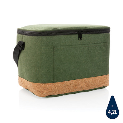 Impact AWARE™ XL RPET Two-Tone Kühltasche mit Korkdetail, grün