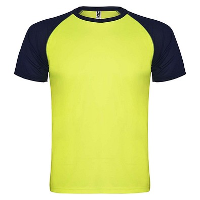 Indianapolis T-Shirt Unisex aus recyceltem Material, Fluor Yellow / schwarz, XL