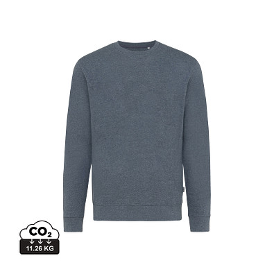Iqoniq Denali ungefärbt. Rundhals-Sweater aus recycelter BW, ungefärbtes navy blau, XXS