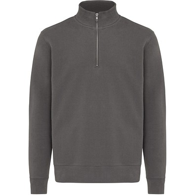 IQONIQ Elgon Quarter-Zip-Sweater aus rec. Baumwolle, anthrazit, XS