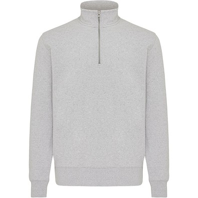 IQONIQ Elgon Quarter-Zip-Sweater aus rec. Baumwolle, light heather grey, S
