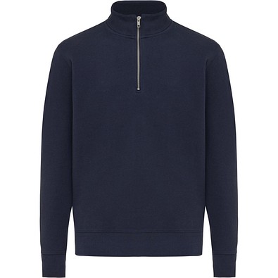 IQONIQ Elgon Quarter-Zip-Sweater aus rec. Baumwolle, navy blau, S