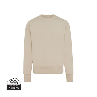 Iqoniq Kruger Relax-Rundhals-Sweater aus recycelt. Baumwolle, desert, S