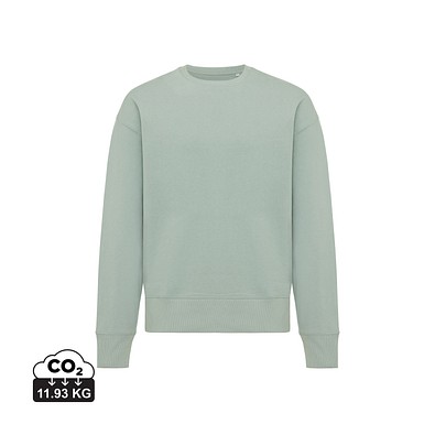 Iqoniq Kruger Relax-Rundhals-Sweater aus recycelt. Baumwolle, Iceberg green, S