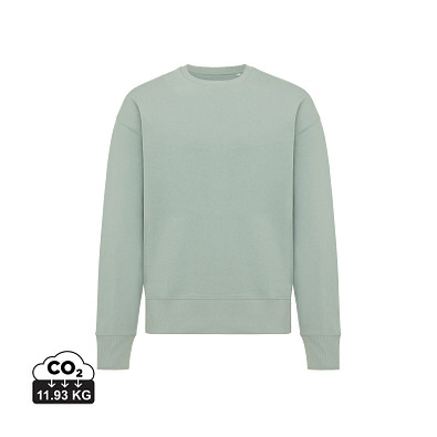 Iqoniq Kruger Relax-Rundhals-Sweater aus recycelt. Baumwolle, Iceberg green, XXL