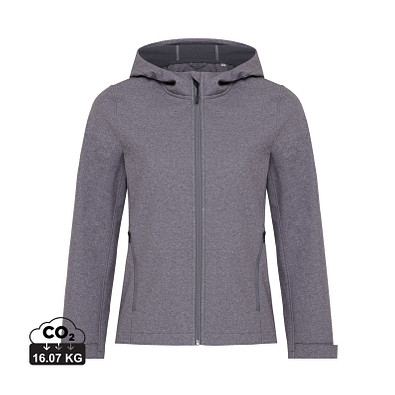 Iqoniq Makalu Damen Softshelljacke aus recyceltem Polyester, vulcano heather grey, XL