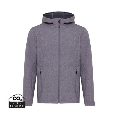 Iqoniq Makalu Herren Softshelljacke aus recyceltem Polyester, vulcano heather grey, XL
