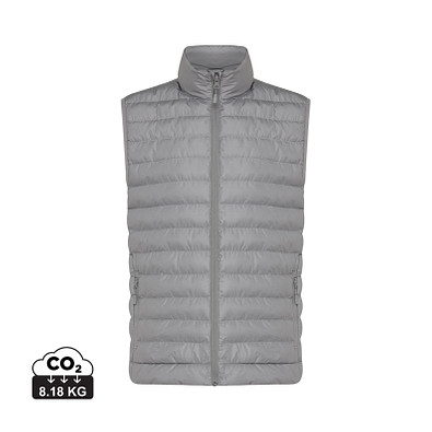 Iqoniq Meru Herren Bodywarmer aus recyceltem Polyester, Silbergrau, XXXL