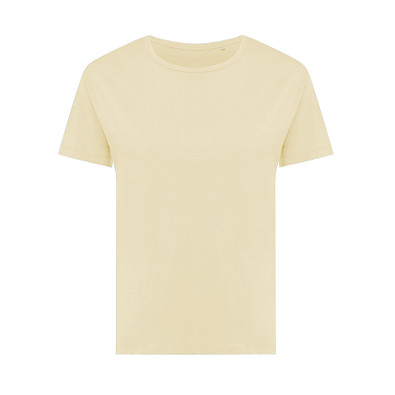 Iqoniq Yala Damen T-Shirt aus recycelter Baumwolle, cream yellow, XL