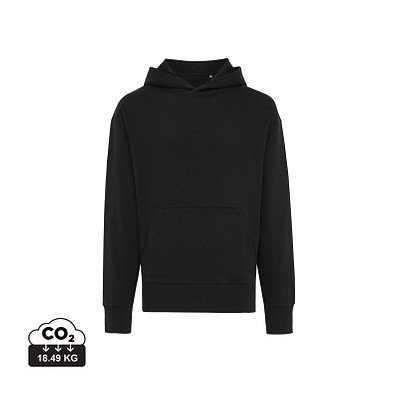 Iqoniq Yoho Relax-Hoodie aus recycelter Baumwolle, schwarz, M