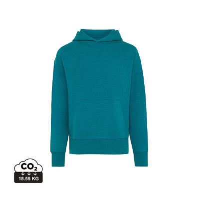 Iqoniq Yoho Relax-Hoodie aus recycelter Baumwolle, verdigris, L